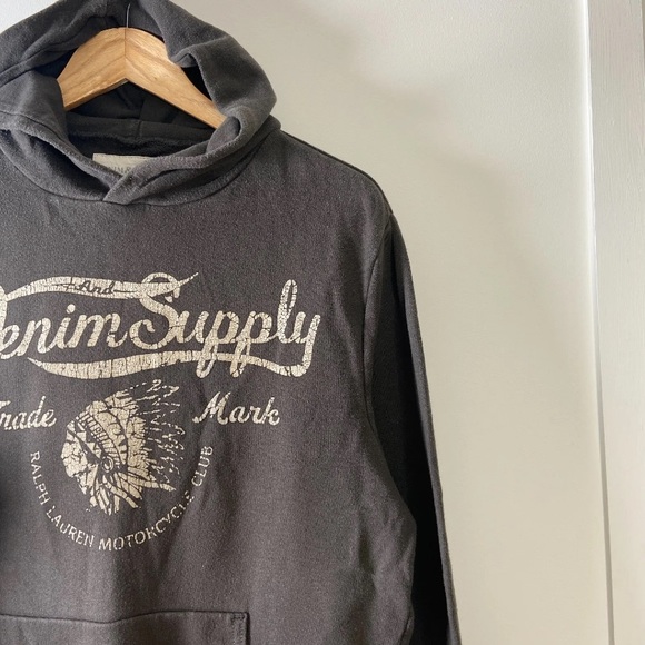 Ralph Lauren Denim & Supply Hoodie Native American Grey Small - Picture 2 of 6